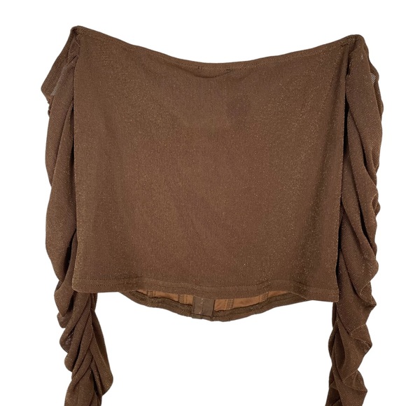 ⭐️2/$20 Privy Privately Privileged Toffee Sparkle Ruched Bustier Corset Top - Picture 11 of 11